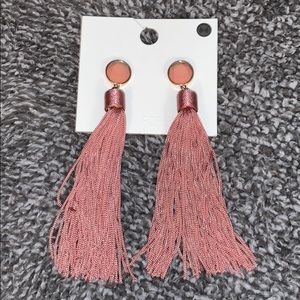 Pink Forever 21 Tassel Earrings